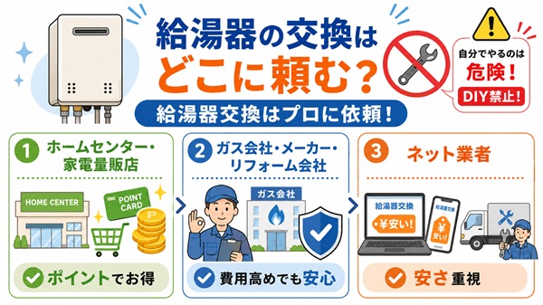 給湯器交換はどこに頼む？