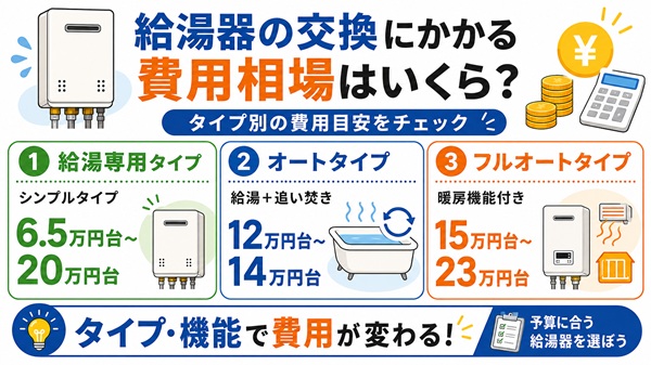 給湯器交換の費用相場