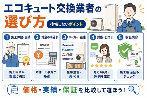 エコキュート交換業者の選び方