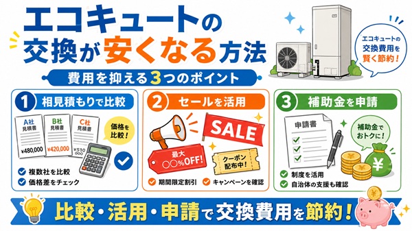エコキュート交換が安くなる方法